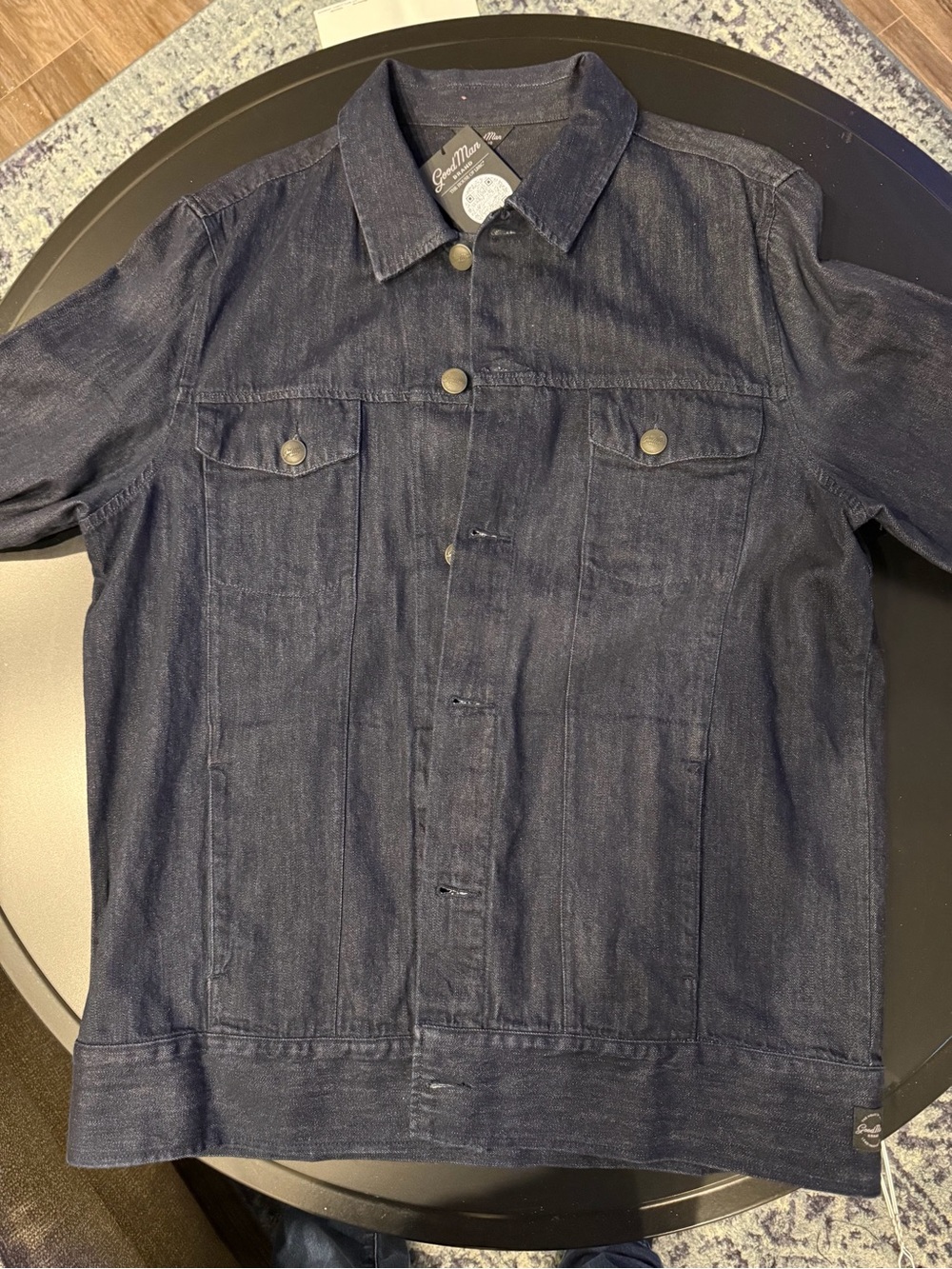 Good Man Brand Men’s XL Indigo Denim Short Sleeve Button Up Shirt NWT